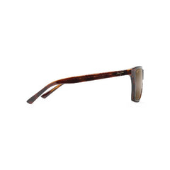 This square Maui Jim sunglass comes in a tortoise frame with hcl bronze super thin glass lenses. Side view